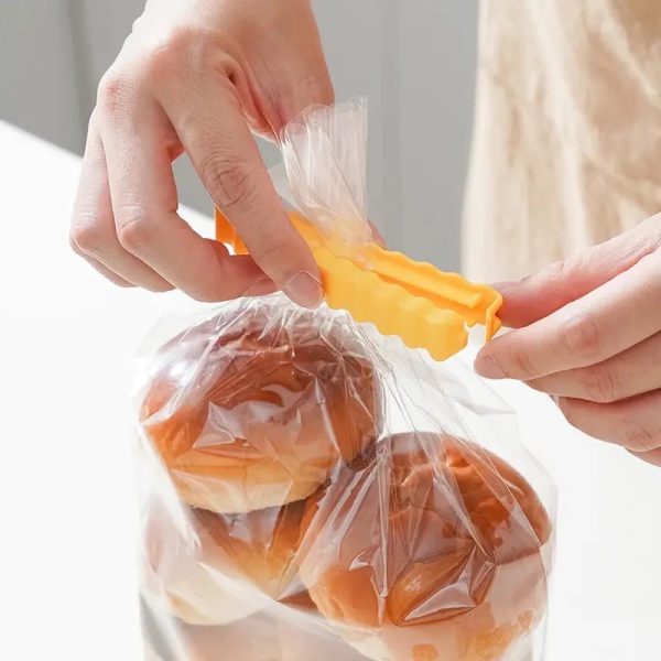 12pcs Set Creative French Fries Bag Sealer With Holder Fridge Magnet Bag Clips Food Seal Clip Keep Fresh Snack Sealing Clamp
