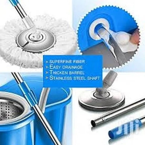 360° Rotating Head Mops With Bucket Mob Deep-cleaning Magic Mop-microfiber Mop ( random colour )