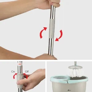 360° Rotating Head Mops With Bucket Mob Deep-cleaning Magic Mop-microfiber Mop ( random colour )