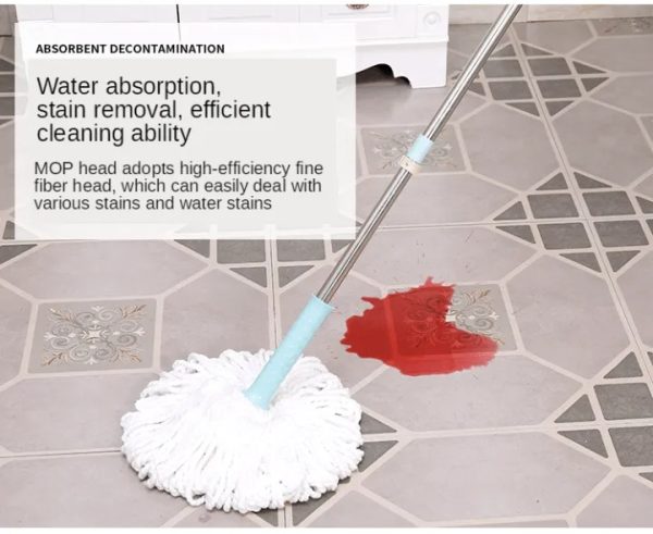 360° Rotating Head Mops With Bucket Mob Deep-cleaning Magic Mop-microfiber Mop ( random colour )