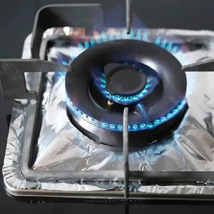 Foil Gas Stove Burner Covers , Paper Stove Mat 10 Pcs Set Blister Packing