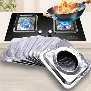 Foil Gas Stove Burner Covers , Paper Stove Mat 10 Pcs Set Blister Packing