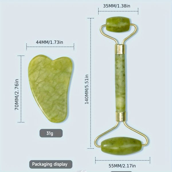 Facial Roller For Skin, Jade Roller & Guasha Reduce Puffiness