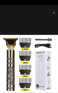 Metal Body – Vintage T9 Trimmer And Hair Clipper Cutting Machine For Men | Dragon Design | Golden Color Trimmer