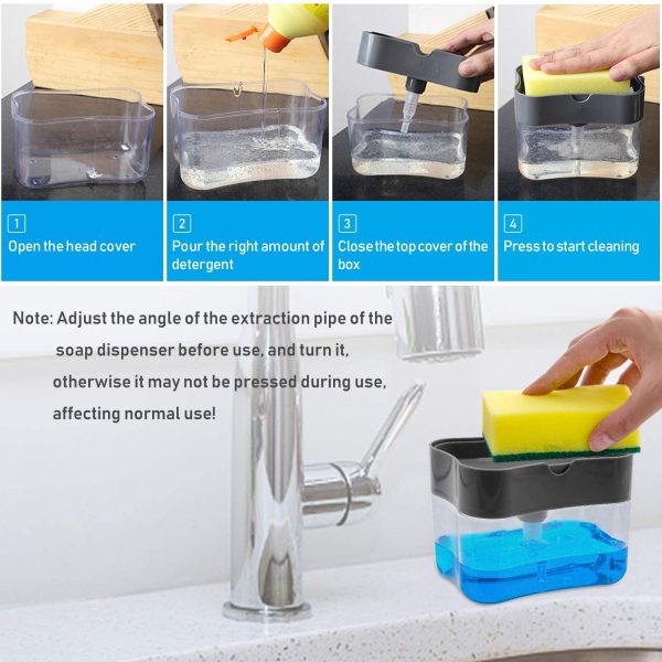 Soap Pump Dispenser Sponge Holder Kitchen Sink Soap Dispenser