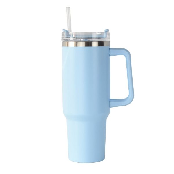 40 oz Insulated Tumbler Thermos Flask with Straw & Lid ( random colour )
