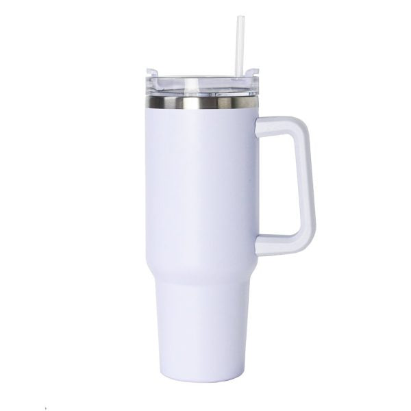 40 oz Insulated Tumbler Thermos Flask with Straw & Lid ( random colour )
