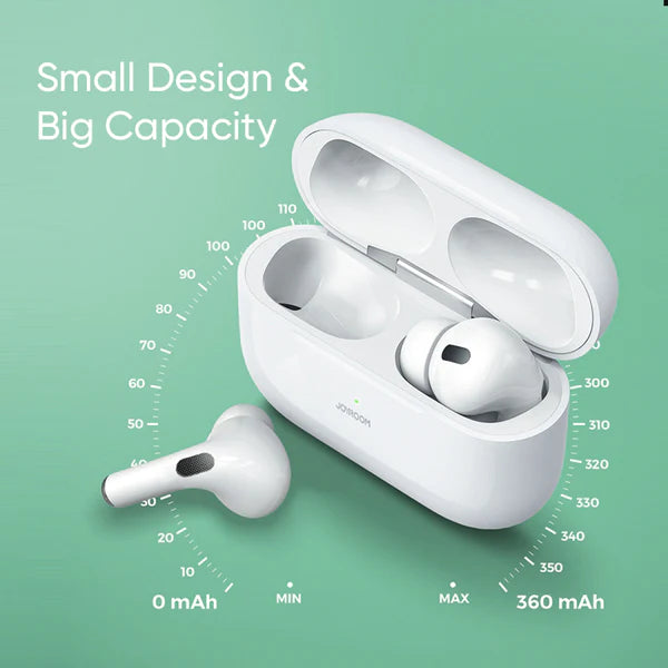 T03s Pro Joyroom Tws Active Noise Cancelling Anc Earbuds With Premium Case – White Earbuds Joyroom