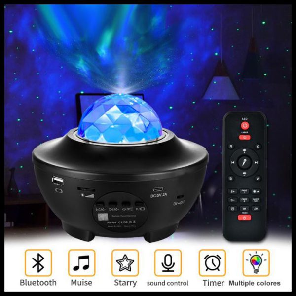 Starry Projector Light Galaxy Seen For Kids, Led Star Projector Star Lights With Remote Control, Night Light Compatible With Alexa &google Bluetooth Speaker, Nebula Projector With Ocean Wave, Christmas Gift For Kids