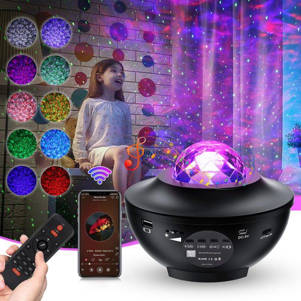 Starry Projector Light Galaxy Seen For Kids, Led Star Projector Star Lights With Remote Control, Night Light Compatible With Alexa &google Bluetooth Speaker, Nebula Projector With Ocean Wave, Christmas Gift For Kids