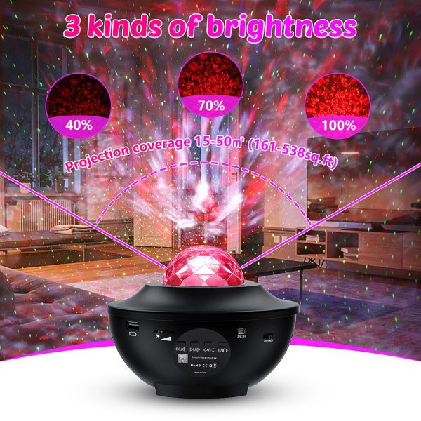 Starry Projector Light Galaxy Seen For Kids, Led Star Projector Star Lights With Remote Control, Night Light Compatible With Alexa &google Bluetooth Speaker, Nebula Projector With Ocean Wave, Christmas Gift For Kids
