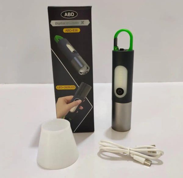 Zoomable Led Rechargeable Flashlight Outdoor Torch Light With Lamp Shade